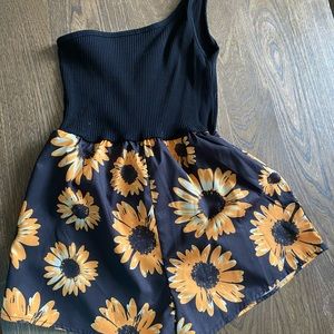 SHEIN one shoulder sunflower romper